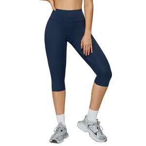 Women's High Waist Brushed Tummy Control Yoga Pants Exercise Fitness Workout Capri Leggings