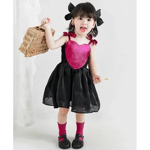 New Design 2023 Summer Children Girls Dress Sleeveless Boutique Mesh Strap Baby Girl Dresses