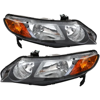 Car Headlights Assembly Housing Headlamps Left & Right fit for 2006-2011 Honda Civic 4 Door Sedan Car Head Lights Lamp