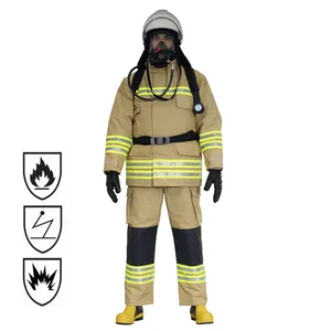 CE Certificate EN 469 Twill Shell Detachable 4 Layers Nomex Fire Fighter Fireman Fire Fighting Firefighter Uniform