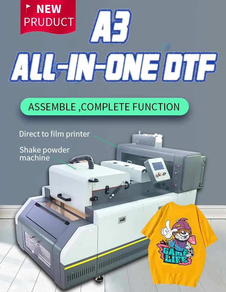 Factory Wholesale 30CM Double EPS I3200-A1 Printer Dtf A3 with Powder Shake Machine Set All in One