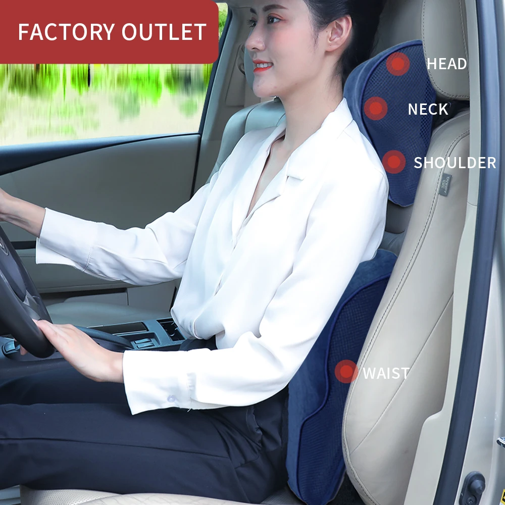 2022 Car Neck Headrest Memory Foam Pillow For Neck And Lumbar Back