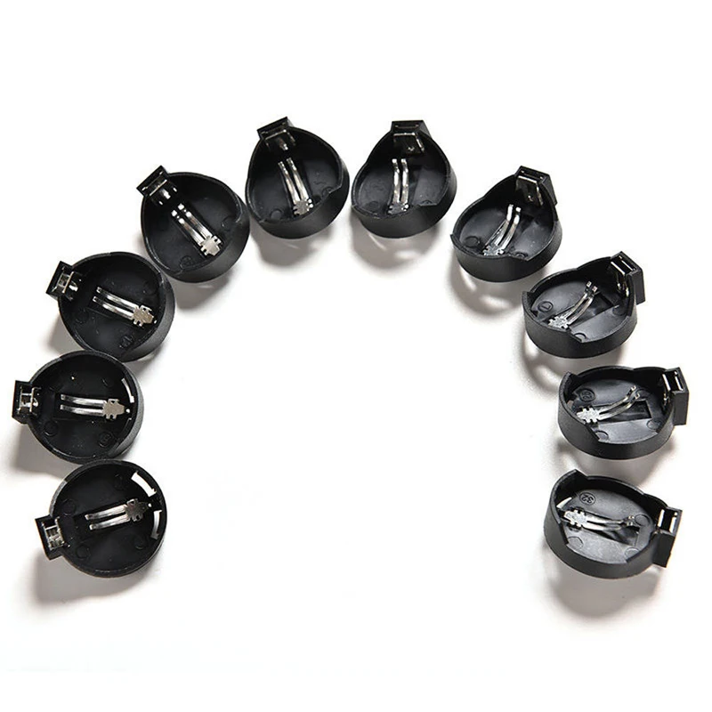 CR2032 2-Pin DIP Coin Cell Battery Holder ABS Material Button Battery Socket