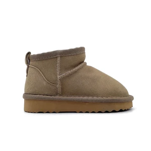 Genuine Leather Ankle Boots for Ladies Girls Wholesale Plush Winter Baby Kids Shoes High Quality Children Waterproof Snow Boots