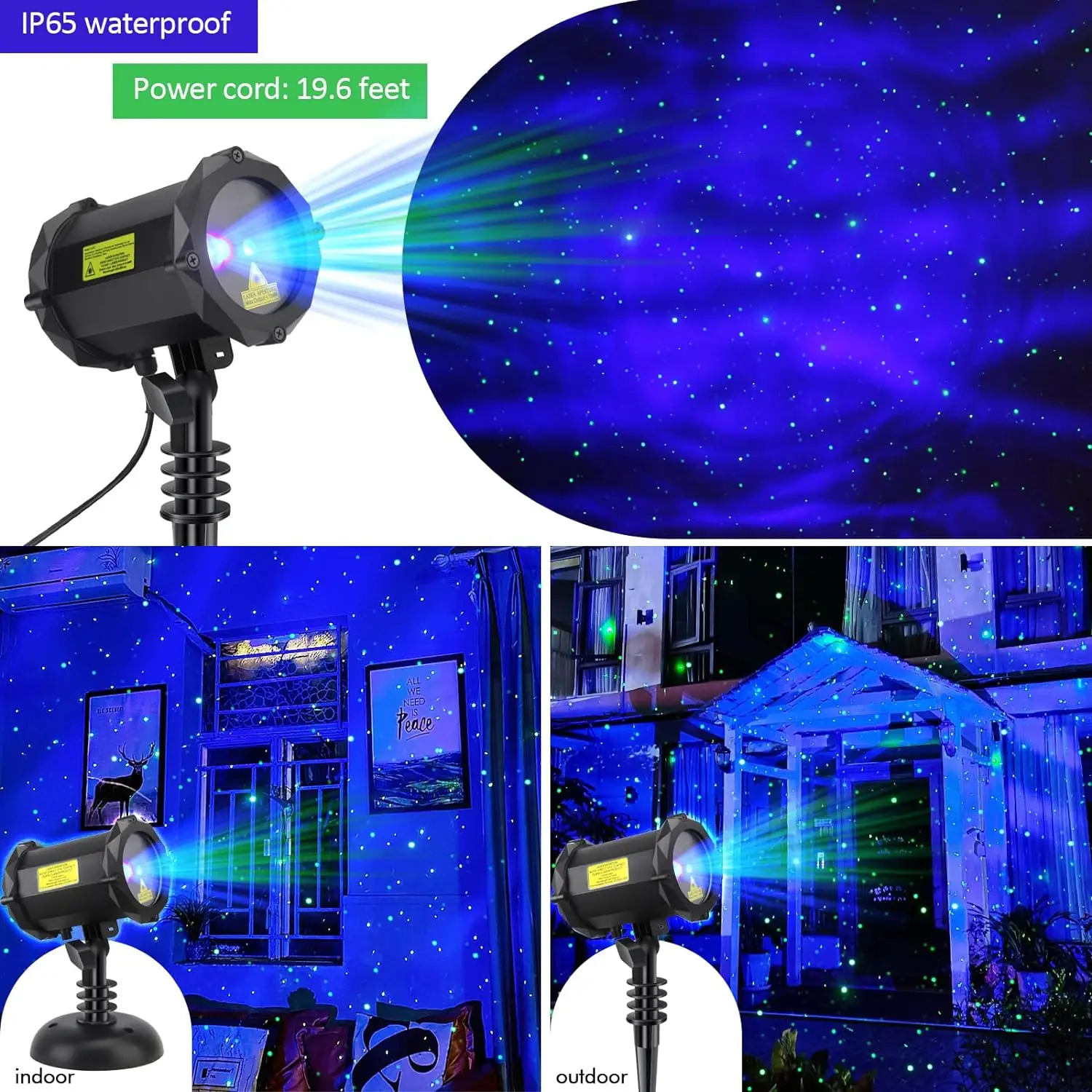 Haofy Garten-Laserprojektor Mit Fernbedienung – RGB-Laserlicht Für Garten & Partys
