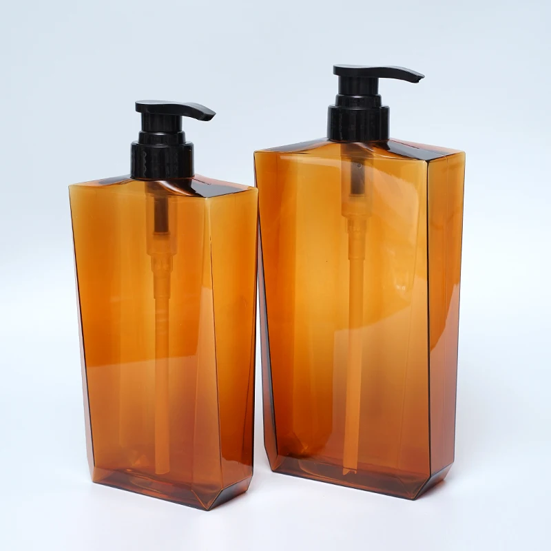Brown Color 260ml 750ml 1000ml Luxury PETG Shower Gel Shampoo Lotion Pump Bottles