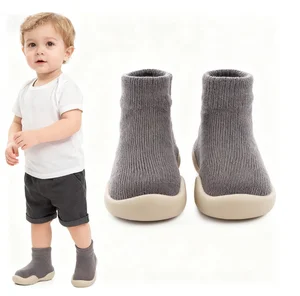 Wholesales New High Quality Custom Logo Girl Boy Socks Shoes Rubber Soles Cotton Baby Shoes Anti-Slip for Baby Toddler Shoes