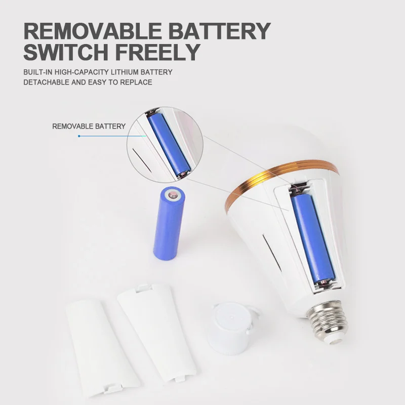 Rechargeable Bulb E27 12W 18W 28W Emergency LED Bulbs SKD Raw Material Parts for Night Market