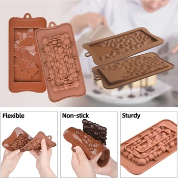5 Pack Chocolate Bar Molds Silicone Mold Candy Jelly Cake Baking Mould  Break APA for sale online