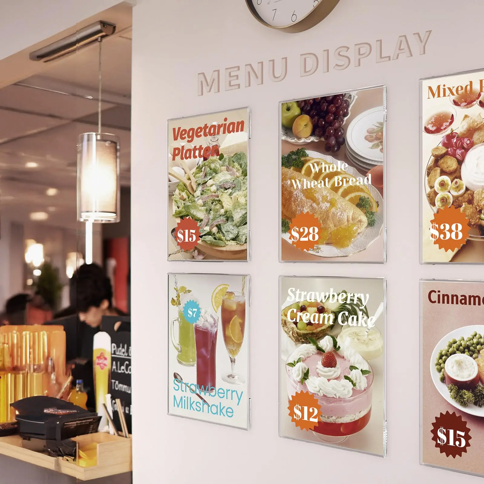 Customized A4 A5 A6 Sign Holder with Double Sided Tape for Store Restaurant Clear Acrylic Wall Mount 8.5x11inch Sign Holder manufacture