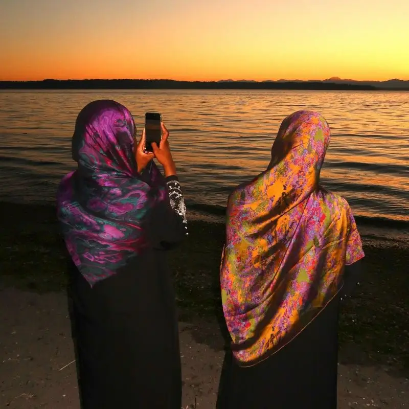New Arrival Printed Modal Muslim Shawl Scarfs Hijab Silk Tie Dye Scarf Rendering Women Scarfs