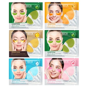 Private Label 24K Gold Plant Sheet Eye Mask Moisturizing Beauty Collagen Hydrating Under Eye Patch for Skin Care