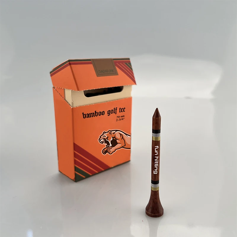 Customization Cigarette Box Silver and Gold Stripes Bamboo Golf Tee