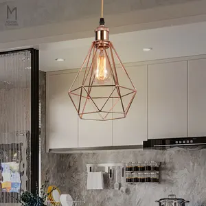 MEIYUN Industrial Iron Cage Decor Indoor Lighting Pendant Black Bedside