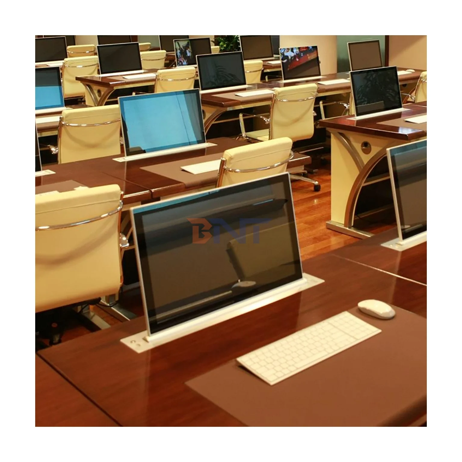 Conference Table Pop up LCD Motorized Monitor Lift With 15.6Inch HD Screen