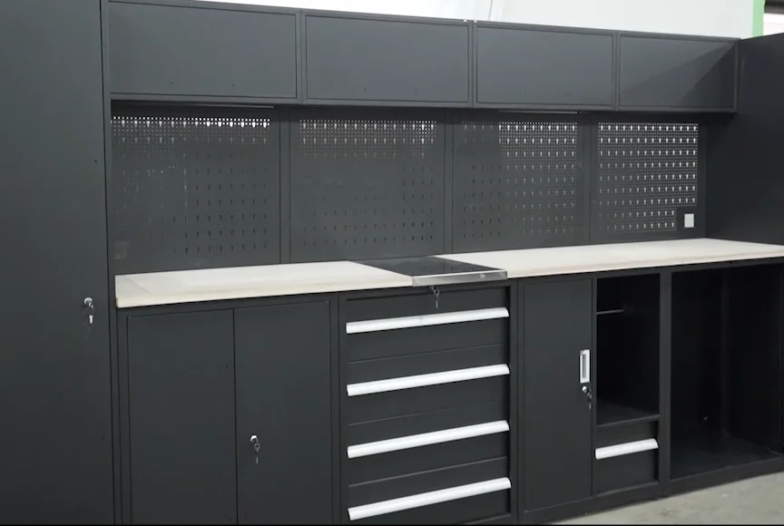 Corner Wall Modular Tool Cabinet System For Mechanic Garages Rolling ...