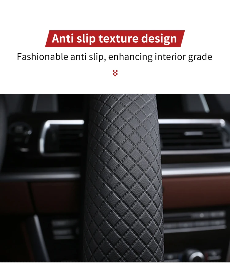 Car Steering Wheel Sport Splicing Diamond PU Leather Hand Wheel Cover Universal Steering Wheel Cover Interior Accessories