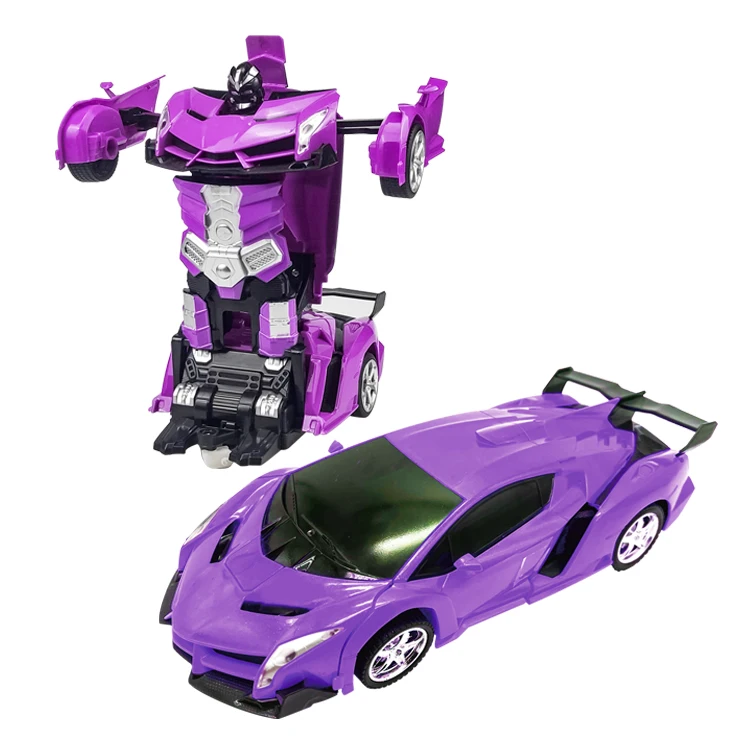 Pink Transforming 2 in 1 Induction Vehicle 360 Degree Toy Deformation Robot Remote Control Car