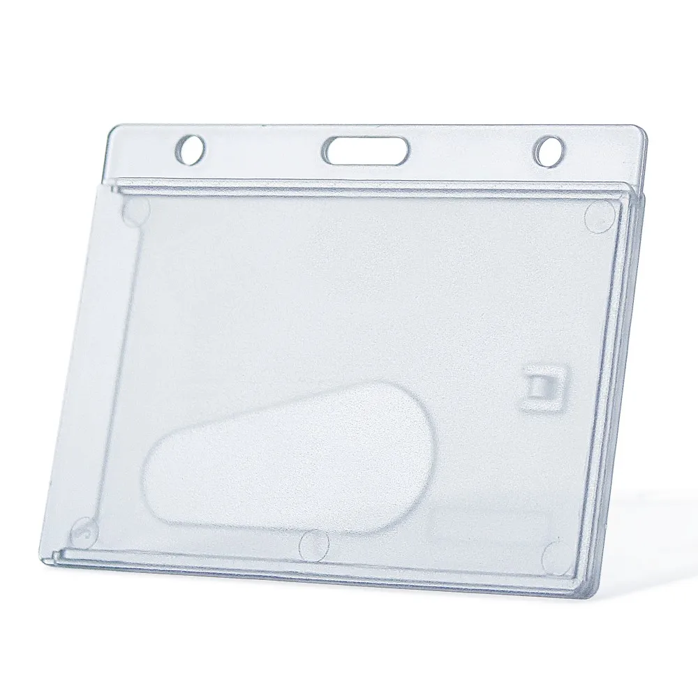 Id Card Holder Office Badge Holder With Thumb Slot,Transparent Bestom