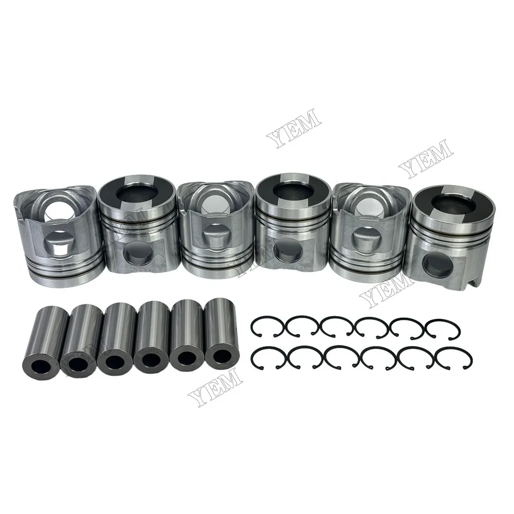 Piston With Pin Circlip 6151-32-2110 Fit for Komatsu 6D125 Engine Parts
