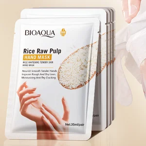 BIOAQUA Hydrating Whitening Moisturizing Hand Care Masking Gloves Exfoliating Anti Aging Rice Hand Mask
