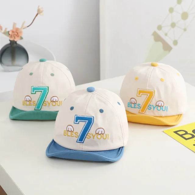 High Quality Kids Children Two-Tone Cotton Embroidery Baseball Cap Hat Retro fashion Plain Baby Girls Boys Sports Baseball Caps