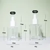Transparent flat bottle body + white cap