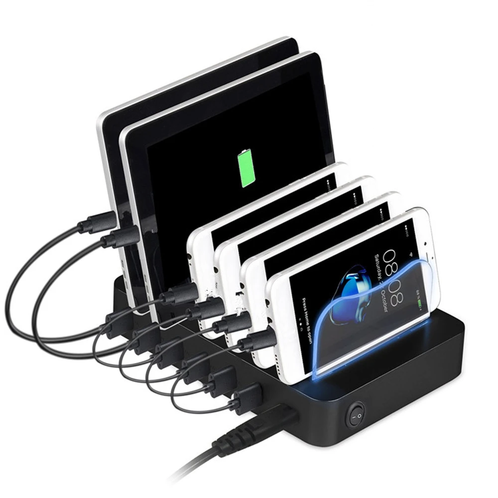 10-fach USB Ladegerät 50W - 10 Ports Wandladegerät Mit EU-Stecker