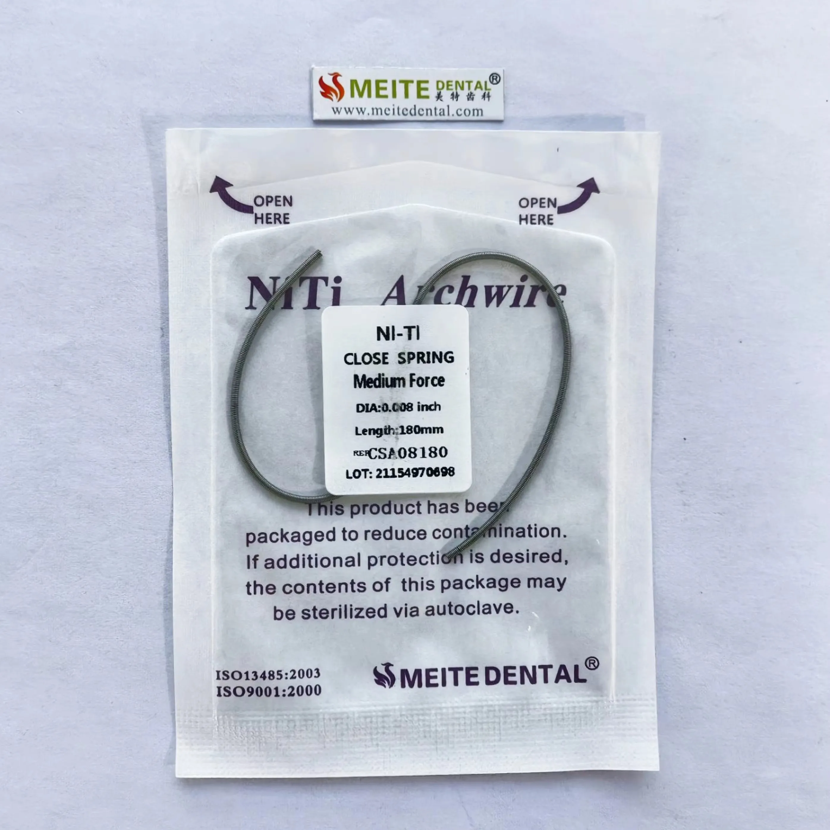 Dental Manufacturer Orthodontic Open Coil Spring 180mm