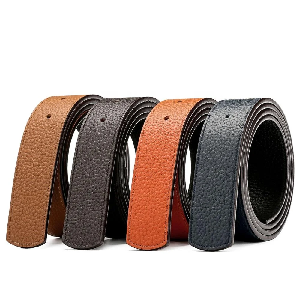 MAKEN Double Sided Leather Smooth Belts for Men Without Buckle 1.3 33mm Wide 