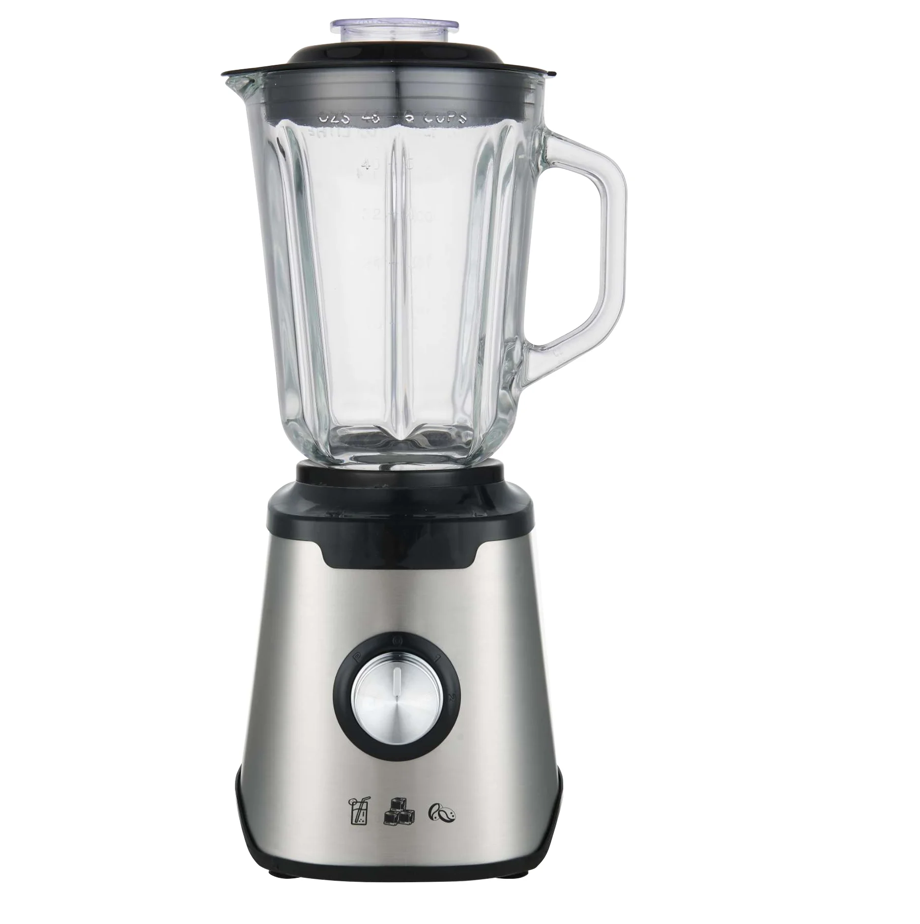 500w Stainless Steel Kitchen Table Blender 1.5l Glass Jar Food