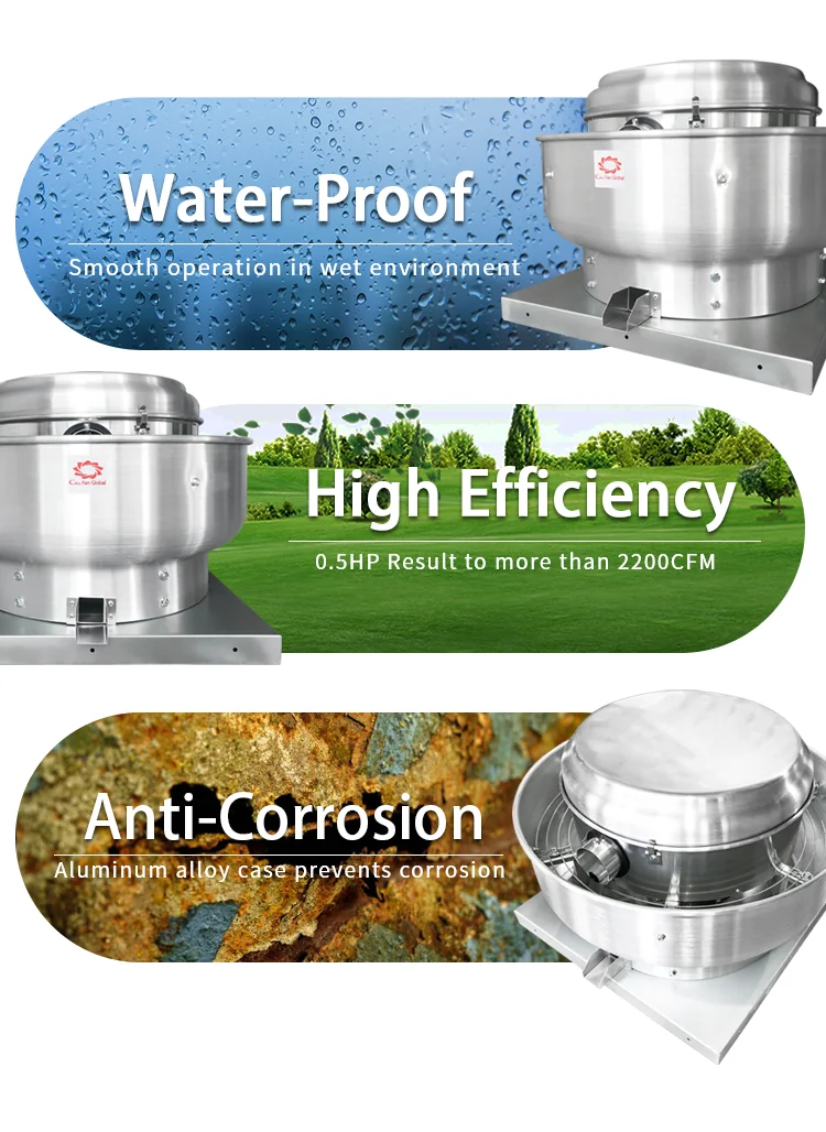 Roof Fans Kitchen Hood Exhaust Fan Food Truck Vent Fan 0.75hp 3100cfm