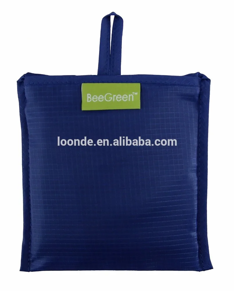 Reusable folding polyester folding shopping bag