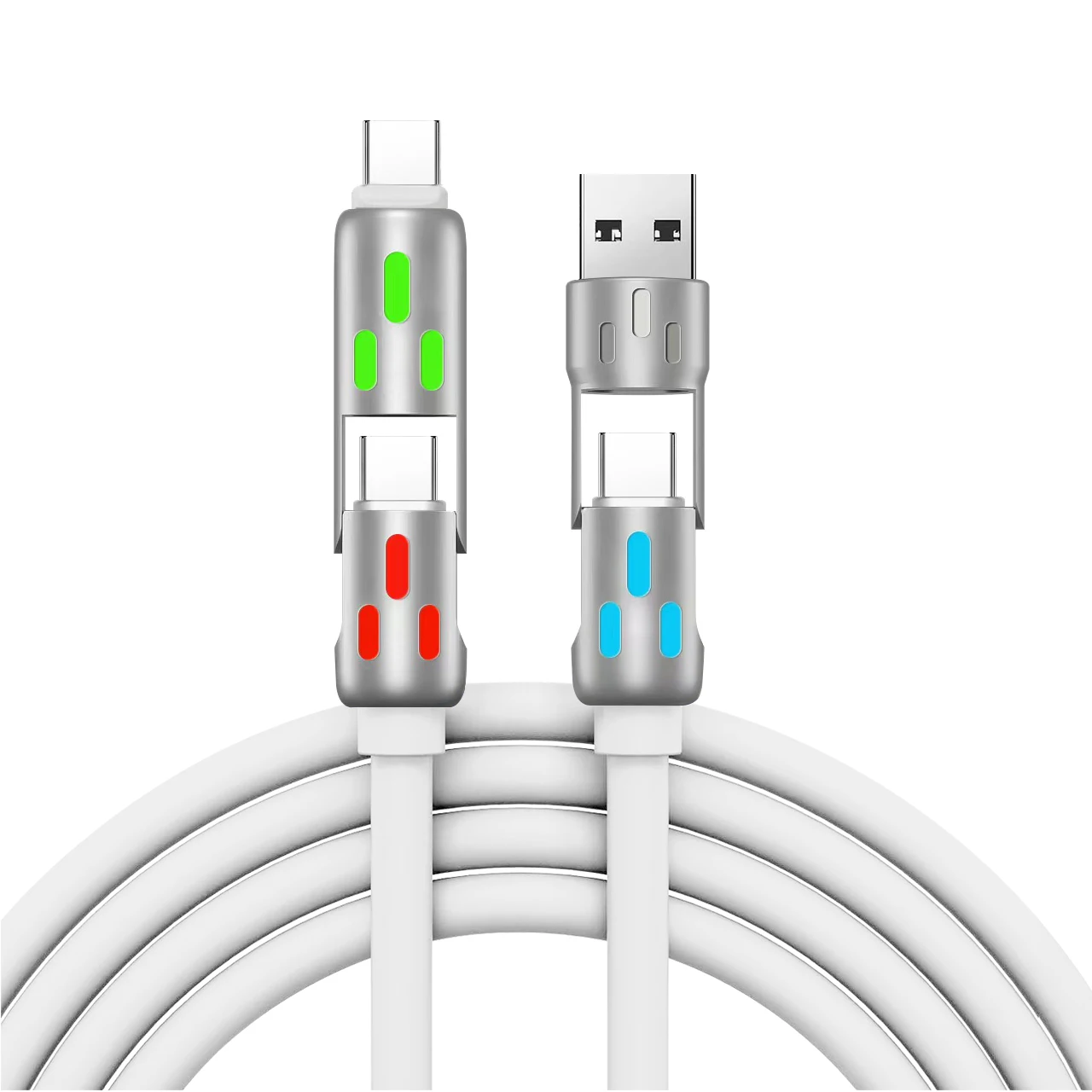 2024 PD 100W Mobile Phone Data Cable Multi Charging Cable 4 In 1 Usb Cable