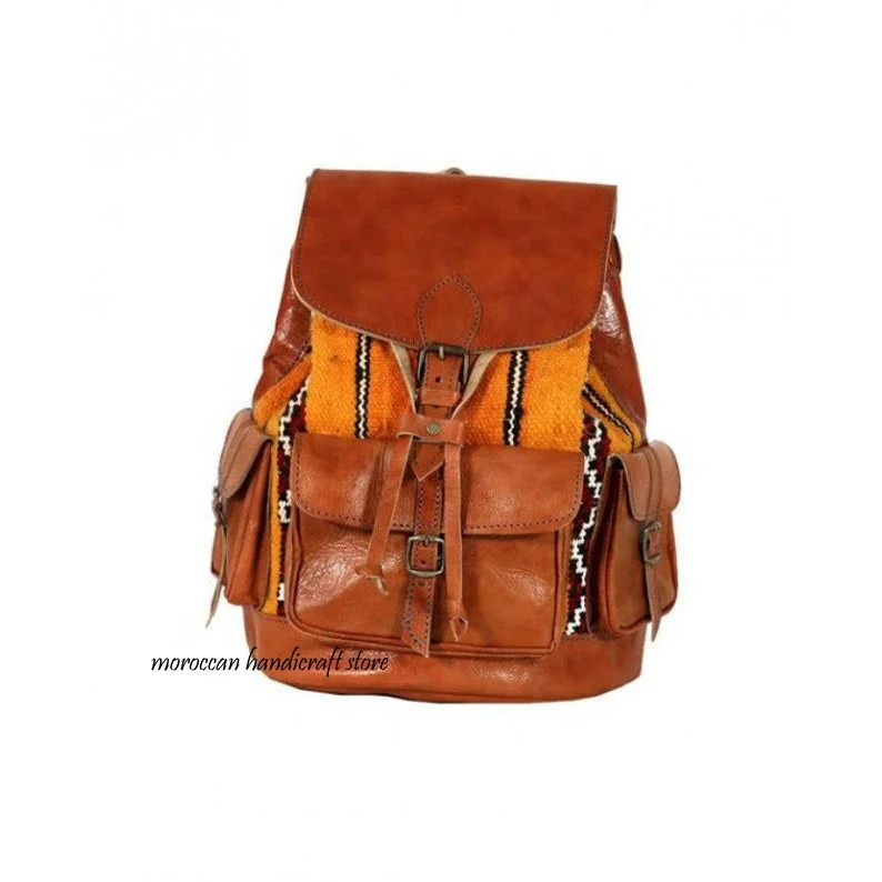 personalized leather backpack