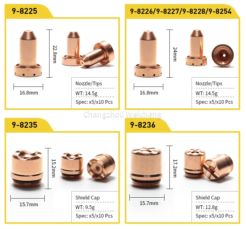 Punte Plasma Thermal Dynamics Kit 5 Ugelli/Punte 9-8211 Per Torcia Al Plasma Thermal Dynamics SL60 E SL100 - Ricambio Ugello SL100 - 5