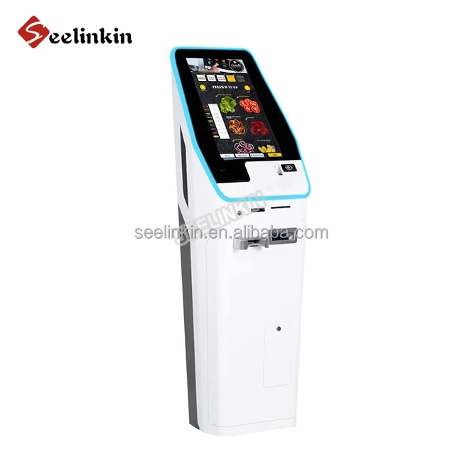 Interactive cash QR restaurant self order digital touch screen stand pc manufacturer internet floor standing payment kiosk