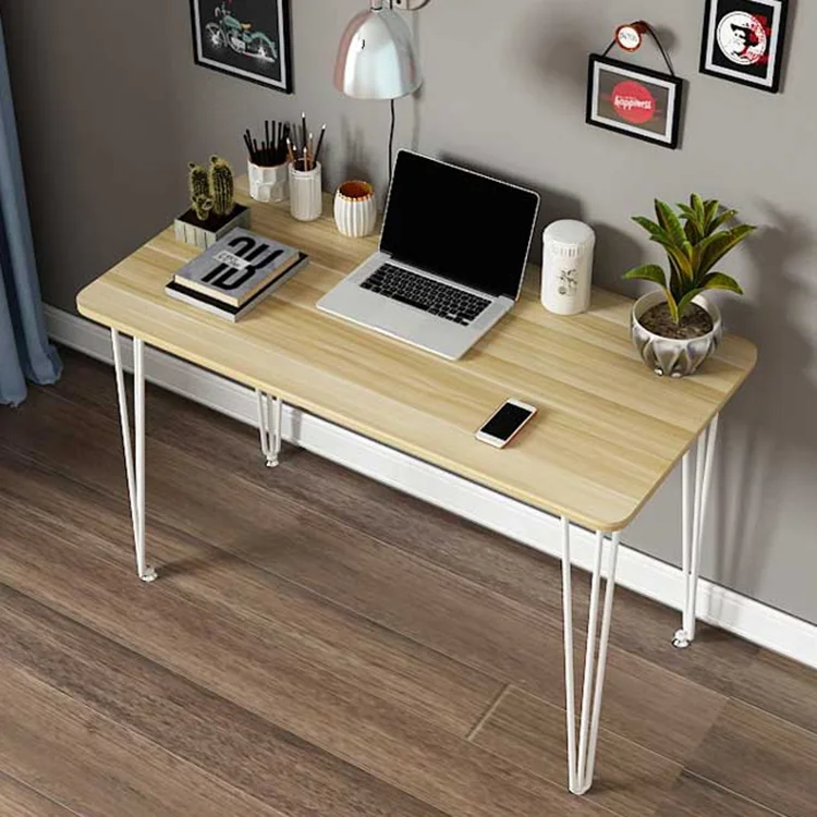 Latest Simple Design Modern Wooden Office Furniture Iron Art Metal Leg ...