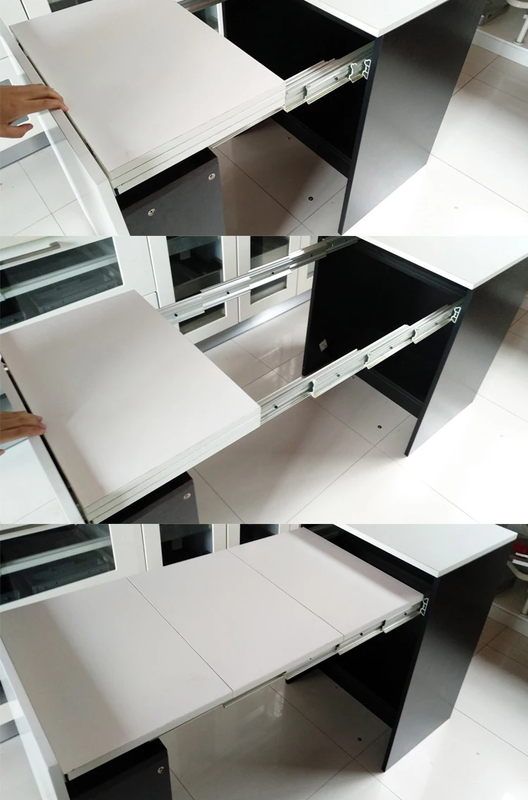 Heavy Duty Extendable Aluminium Telescoping Table Slide Folding Table Guide Rails Pullout Table