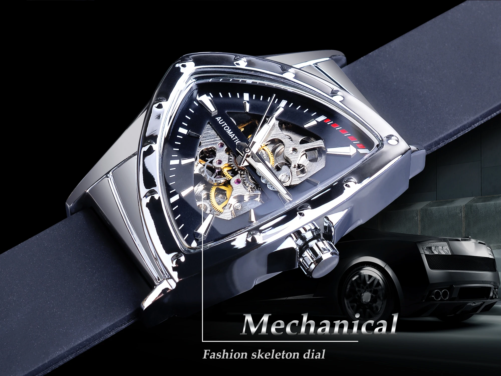 Hamilton H24401731 Men's Ventura Triangular Leather Strap Watch, Black at  John Lewis & Partners