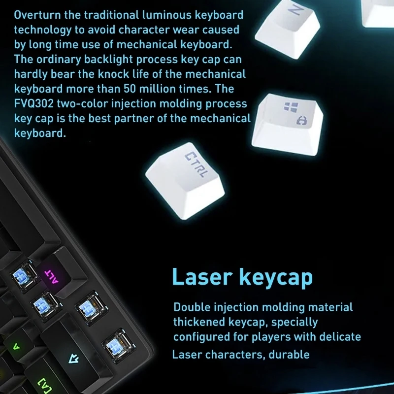 Best Seller LED Light FOREV FVQ302 104 Keys Gaming Keyboard