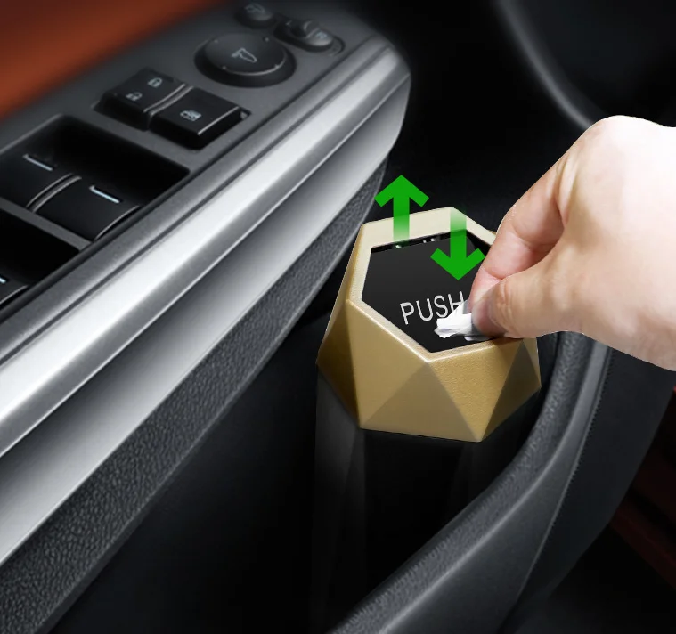 Mini Auto Car Garbage Can Car Trash Can Garbage Dust Case Holder