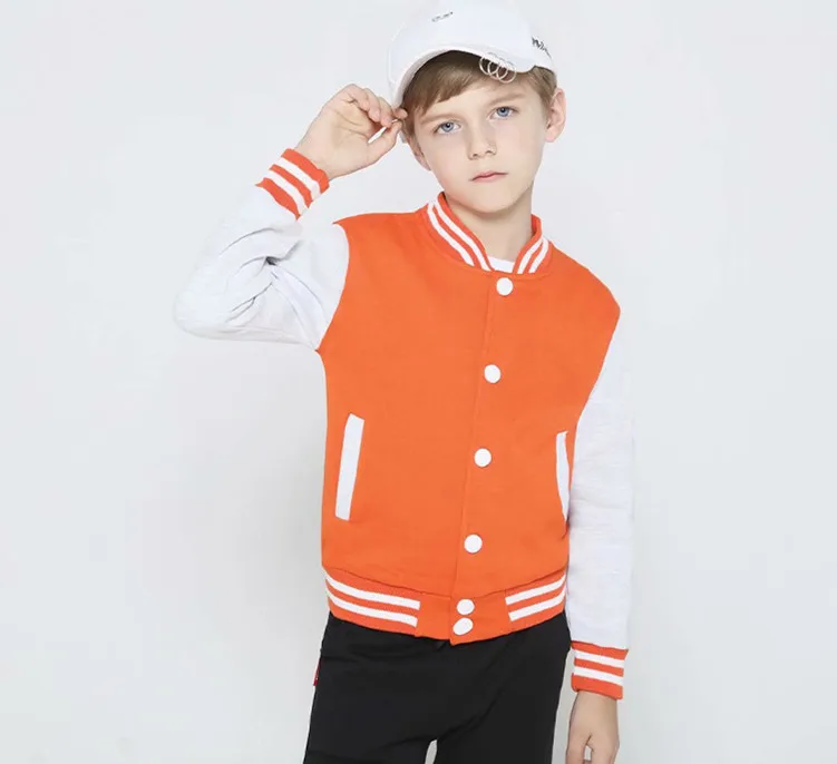 Custom Logo Kid Clothes Baseball School Uniform Team Coats Jackets Soft