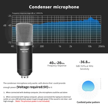Neewer NW-700 Studio Condenser Microphone Kit for PC Karaoke Youtube Professional Recording Broadcast Mikrofon with Stand detail image