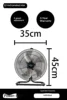 Ventilador de piso de 12 pulgadas [cabeza oscilante izquierda y derecha] con cuatro niveles de velocidad.