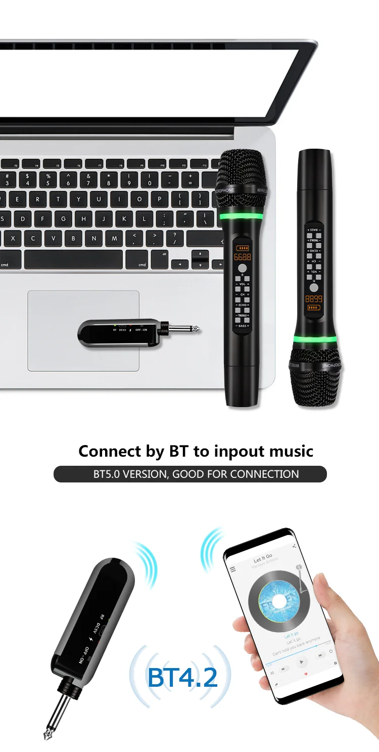 Portable Dynamic Microphone Wireless Sure Handheld Microphone Karaoke