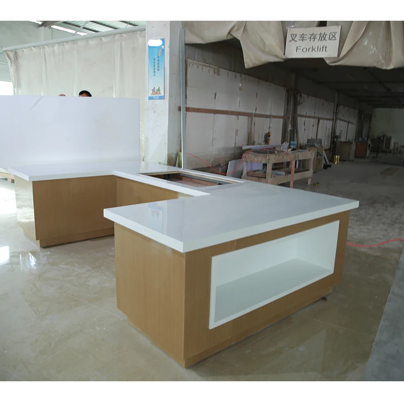 Corian Solid Surface Wood Material Commercial Hotel Salad Buffet Restaurant Food Counter