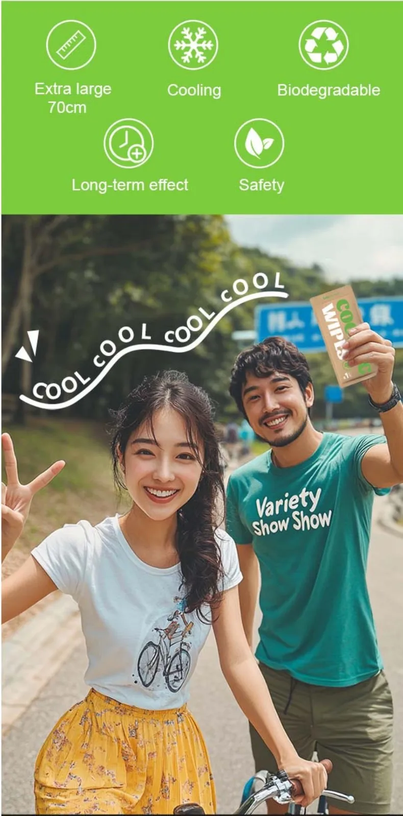 OEM Customized Individual Reusable Cooling Wet Wipes Outdoor Cleaning Wipes Jumbo Sport Wet Wipes