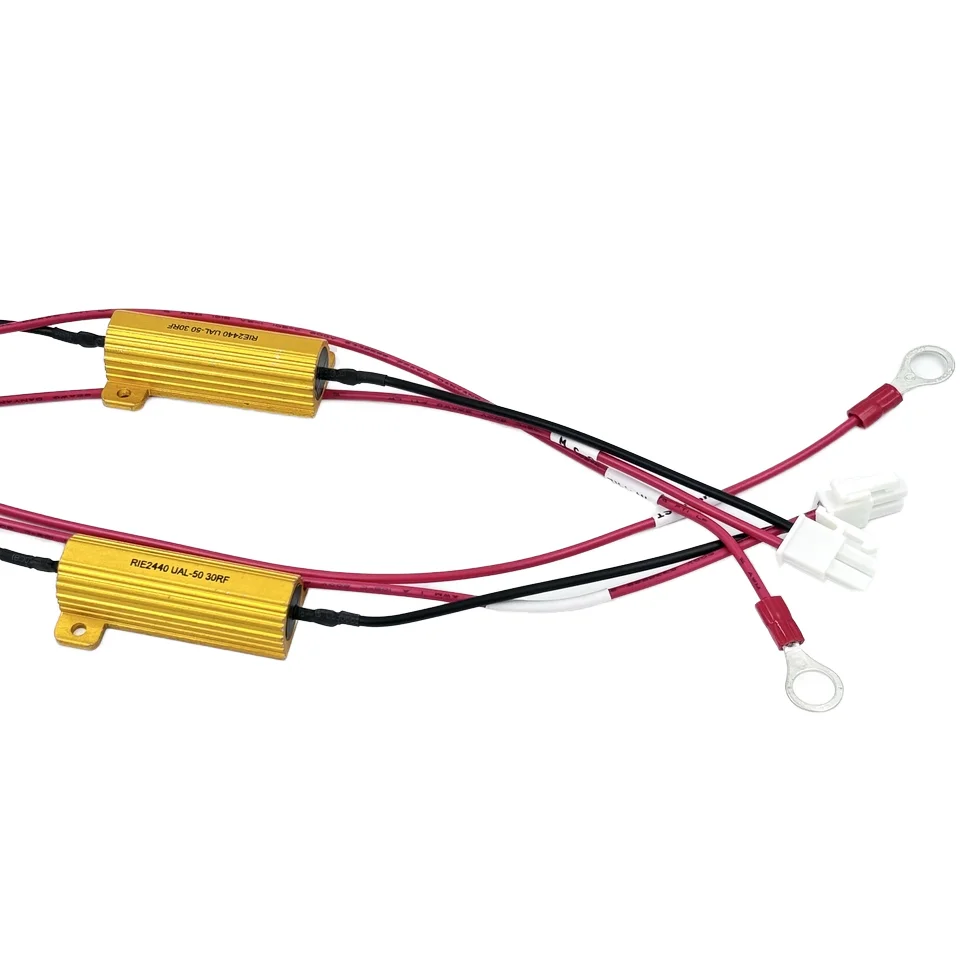 Customizable 50W 6 Ohm Load Resistor O-Shaped Ring Terminal Bare Copper Wire Core PTFE for Electronic Automobiles Wiring Harness