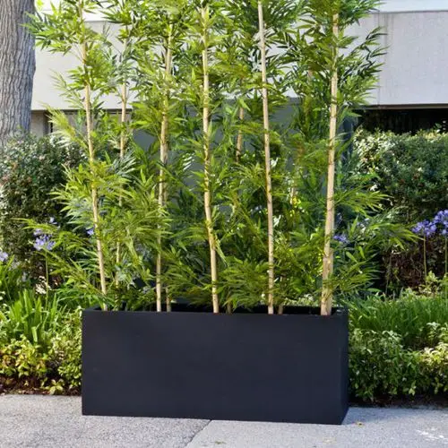 Europe Style Large Rectangular Outdoor Fiberglass Resin Planter Box Floor Condition for Planting Trees Flowers in Hotels Gardens